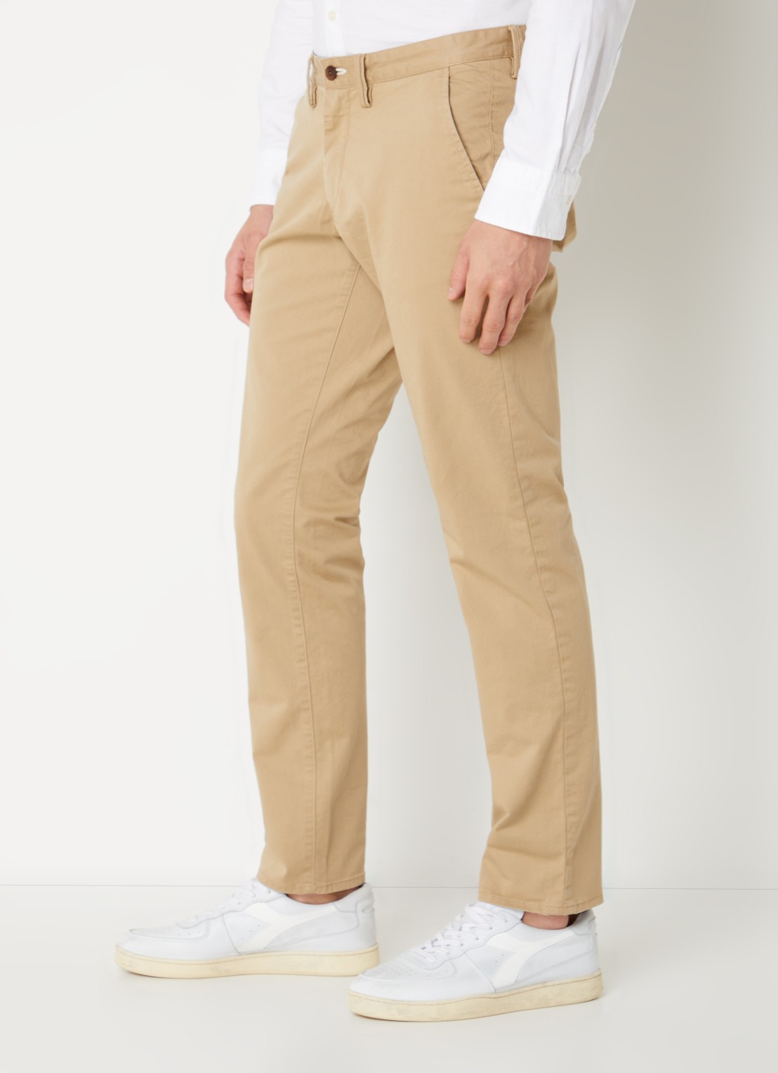 Gant Slim fit chino in  katoenblend met steekzakken - detail 2 khaki