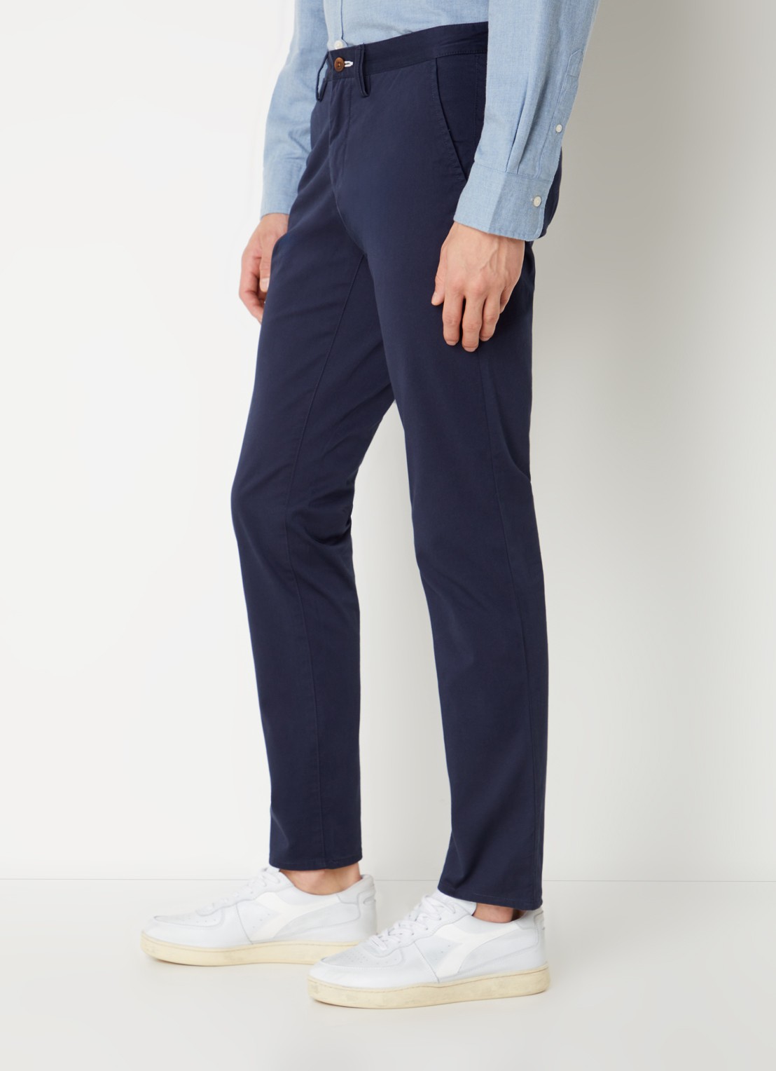 Gant Slim fit chino in  katoenblend met steekzakken - detail 3 donkerblauw