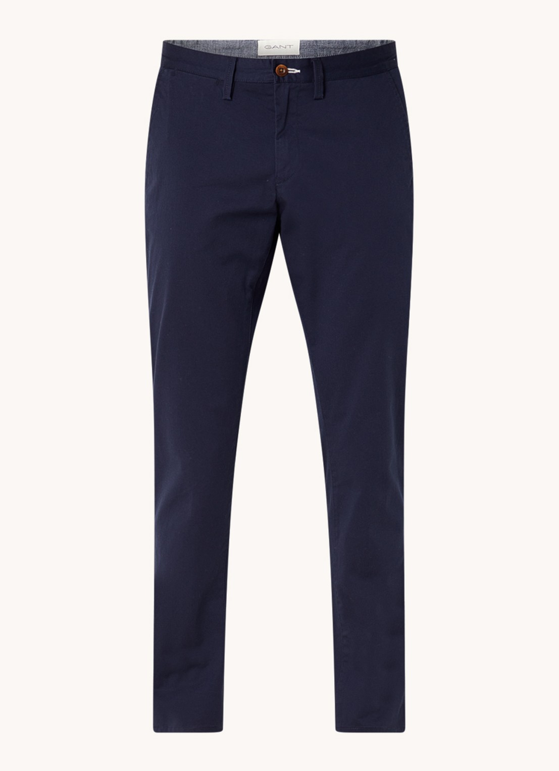 Gant Slim fit chino in  katoenblend met steekzakken - voorkant 4 donkerblauw