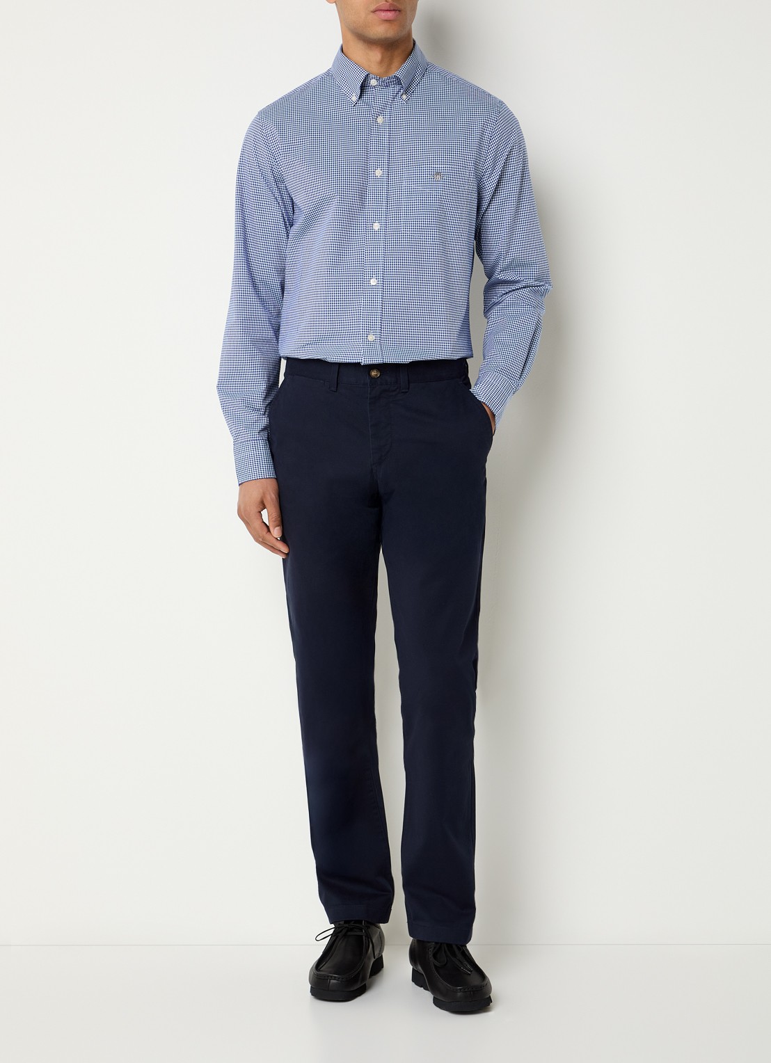 Gant Slim fit chino met steekzakken - voorkant 3 blauw