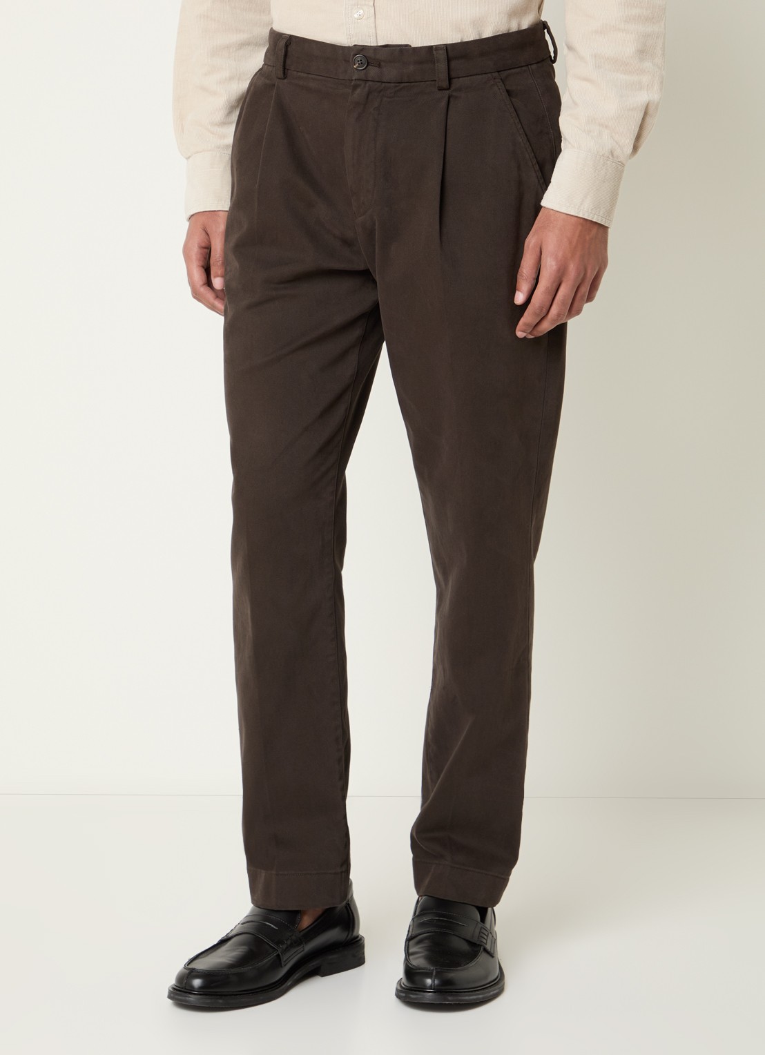 Gant Slim fit chino met steekzakken - detail bruin