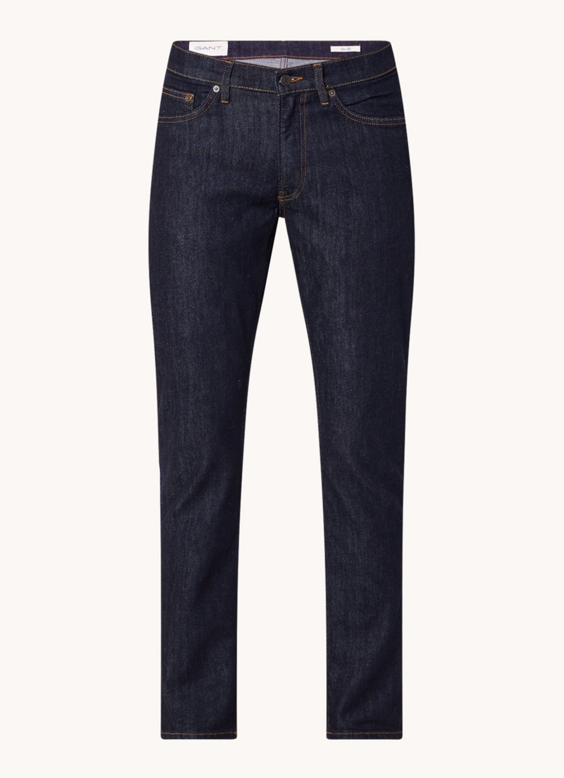 Gant Slim fit jeans met donkere wassing - voorkant 3 indigo