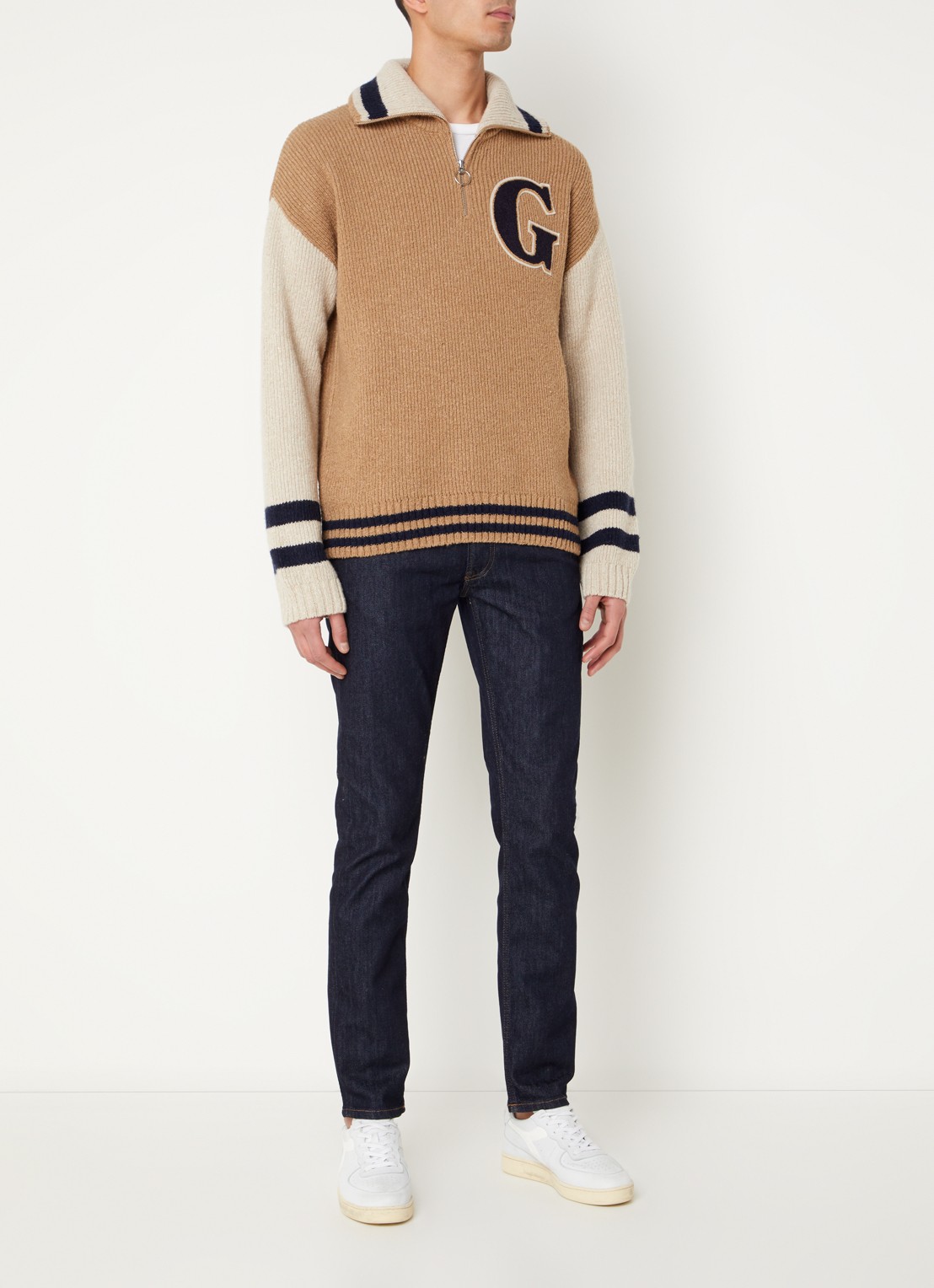 Gant Slim fit jeans met donkere wassing - voorkant 4 indigo