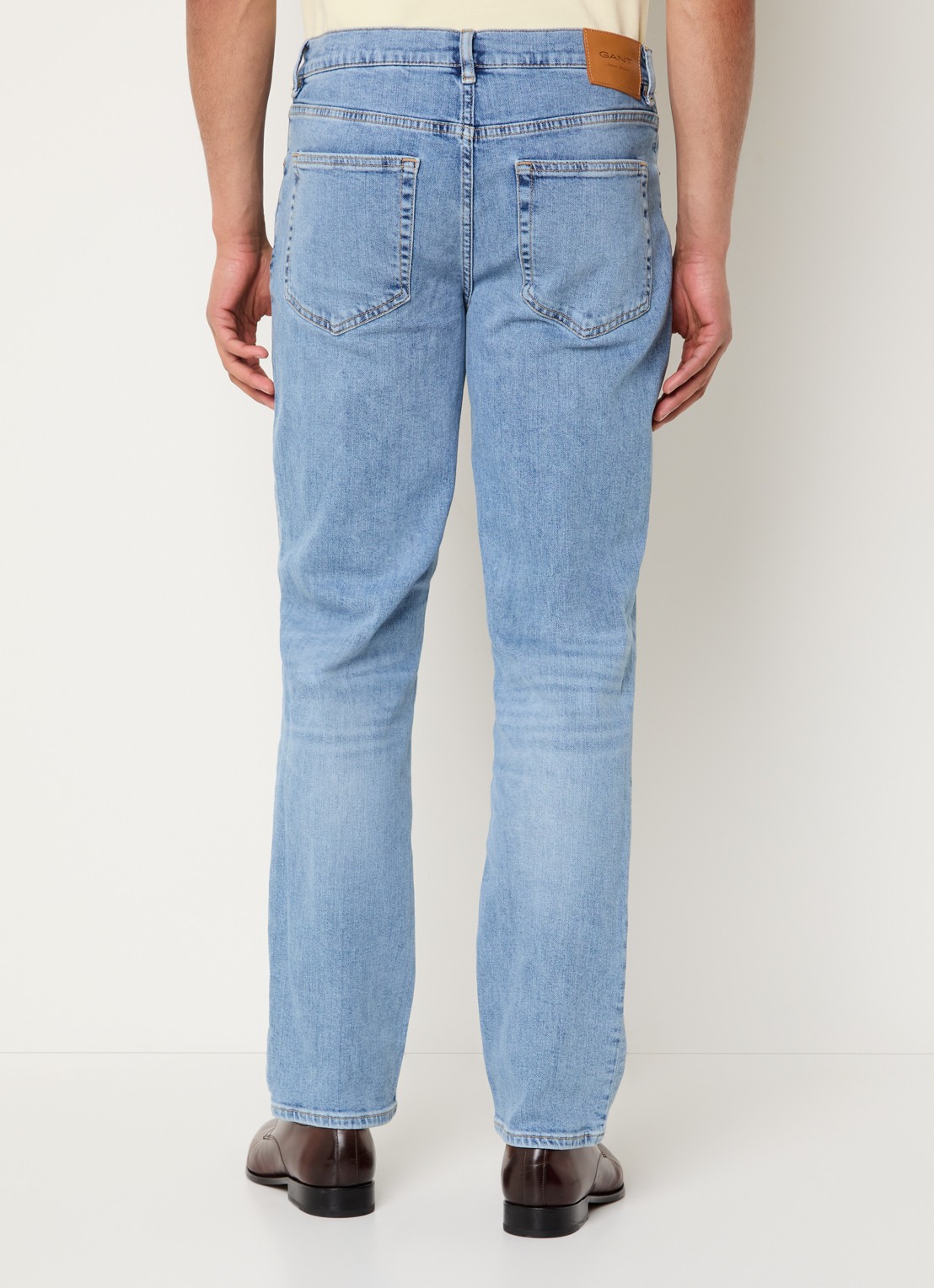 Gant Slim fit jeans met lichte wassing - achterkant 3 royalblauw