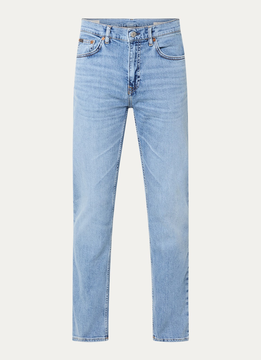 Gant Slim fit jeans met lichte wassing - voorkant 4 royalblauw