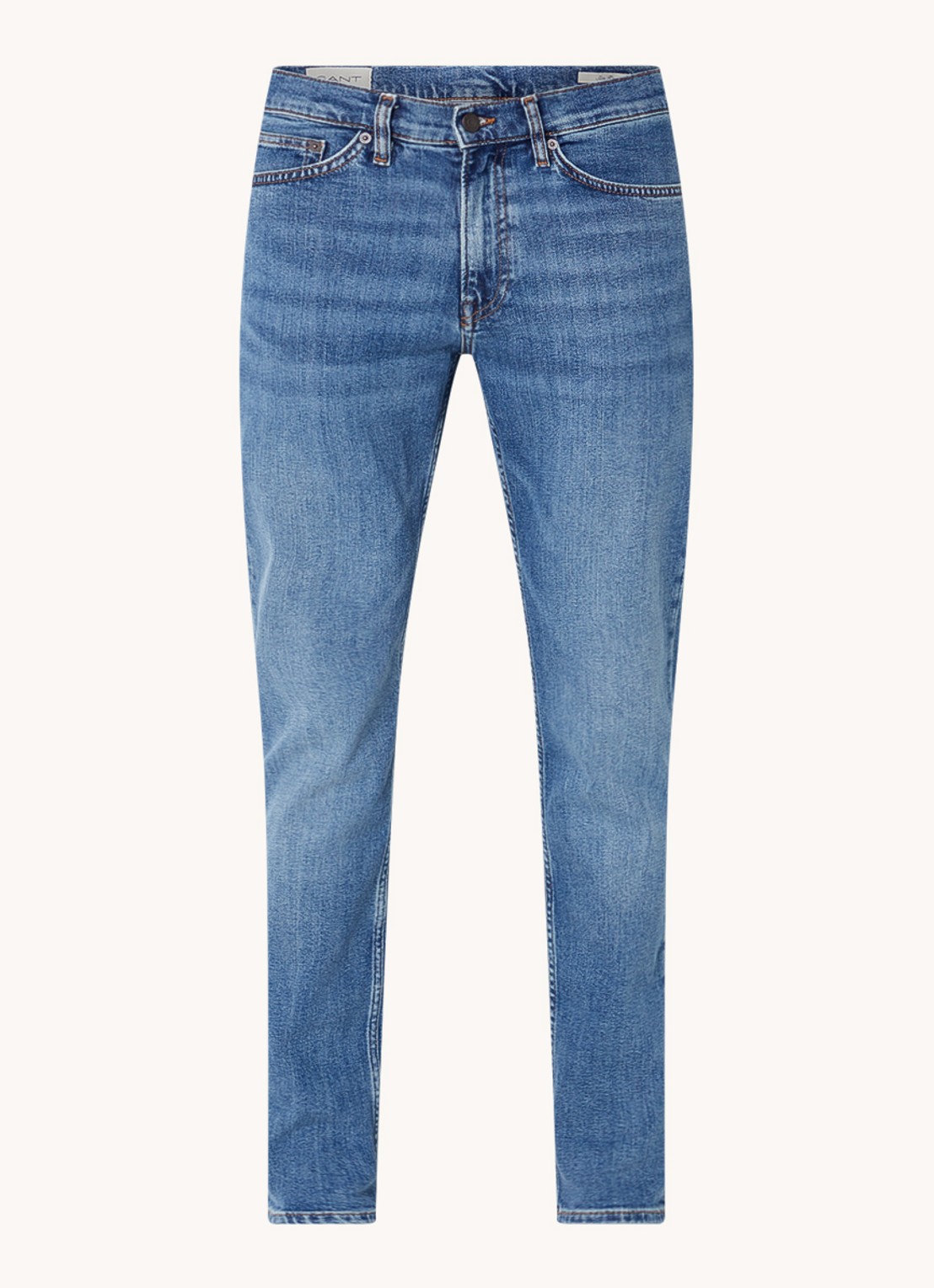 Gant Slim fit jeans met steekzakken - voorkant 4 jeans