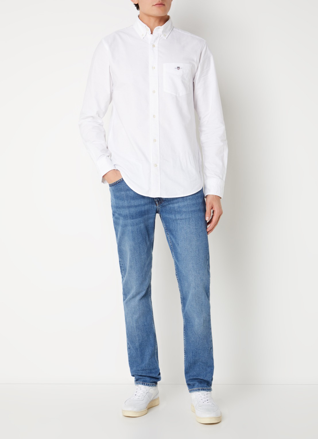 Gant Slim fit jeans met steekzakken - voorkant 5 jeans