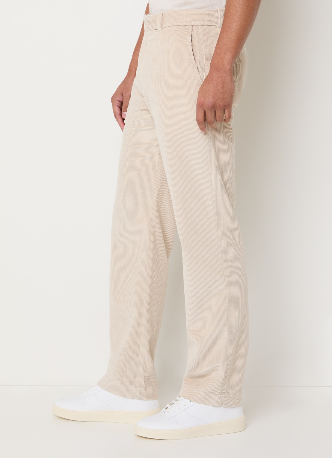 Gant Straight fit broek van corduroy met steekzakken - detail 3 creme