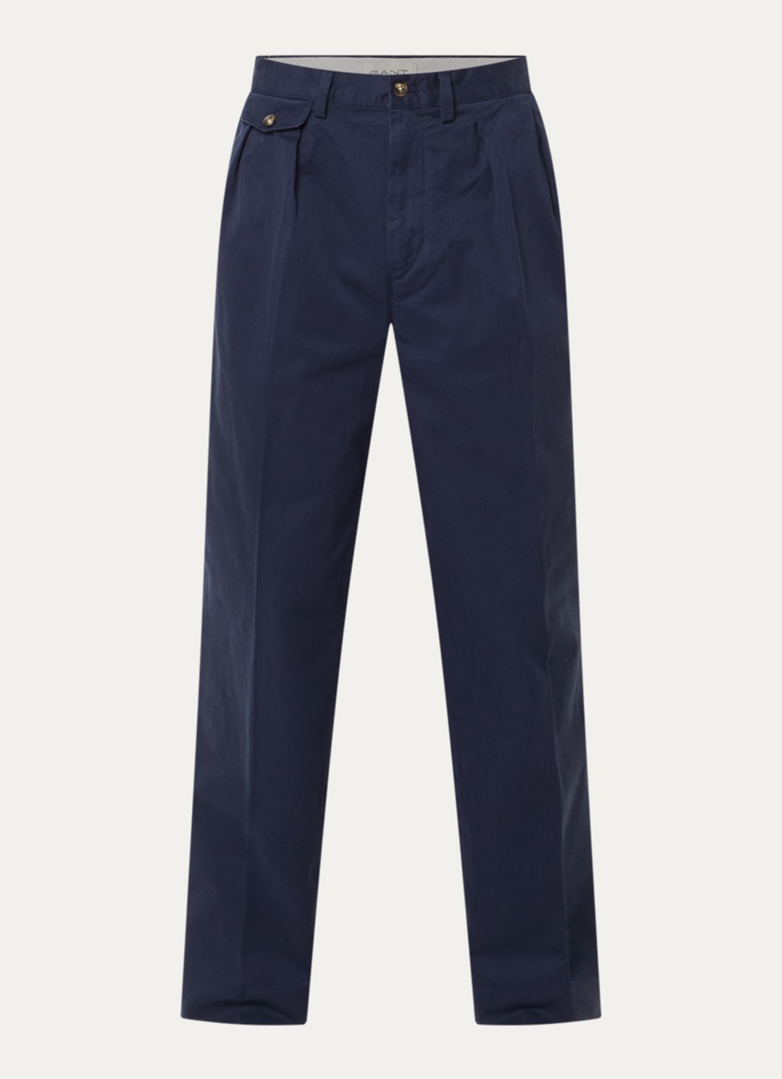 Gant Straight fit chino met steekzakken - voorkant blauw