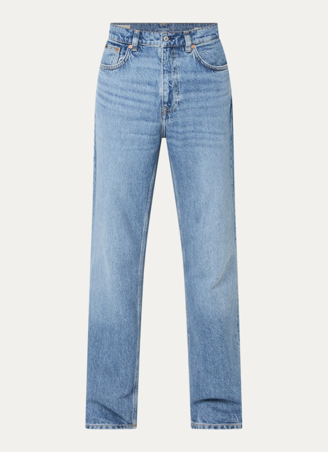 Gant Straight leg jeans met lichte wassing - voorkant indigo