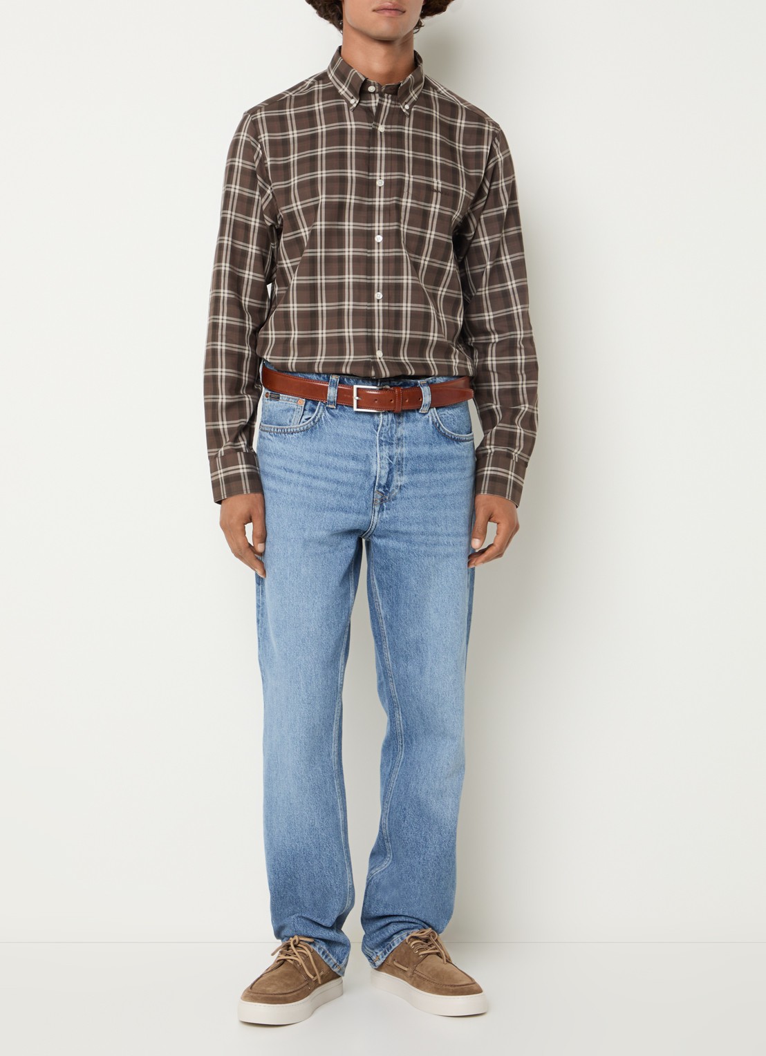 Gant Straight leg jeans met lichte wassing - voorkant 2 indigo