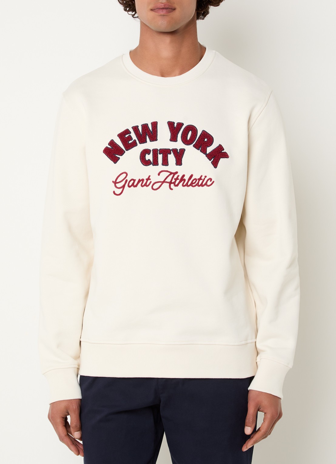 Gant Sweater met borduring - detail creme