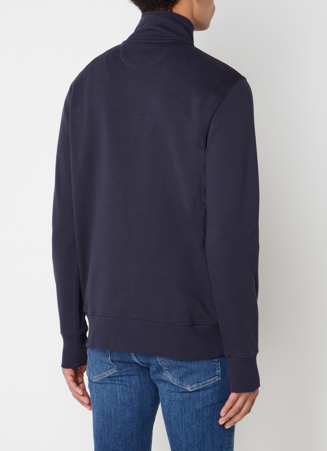 Gant Sweater met halve rits en logoborduring - achterkant 2 blauw