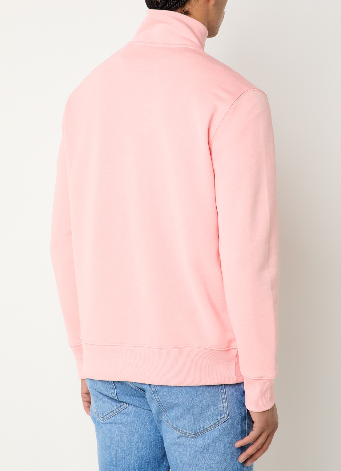 Gant Sweater met logo en halve rits - achterkant 3 roze
