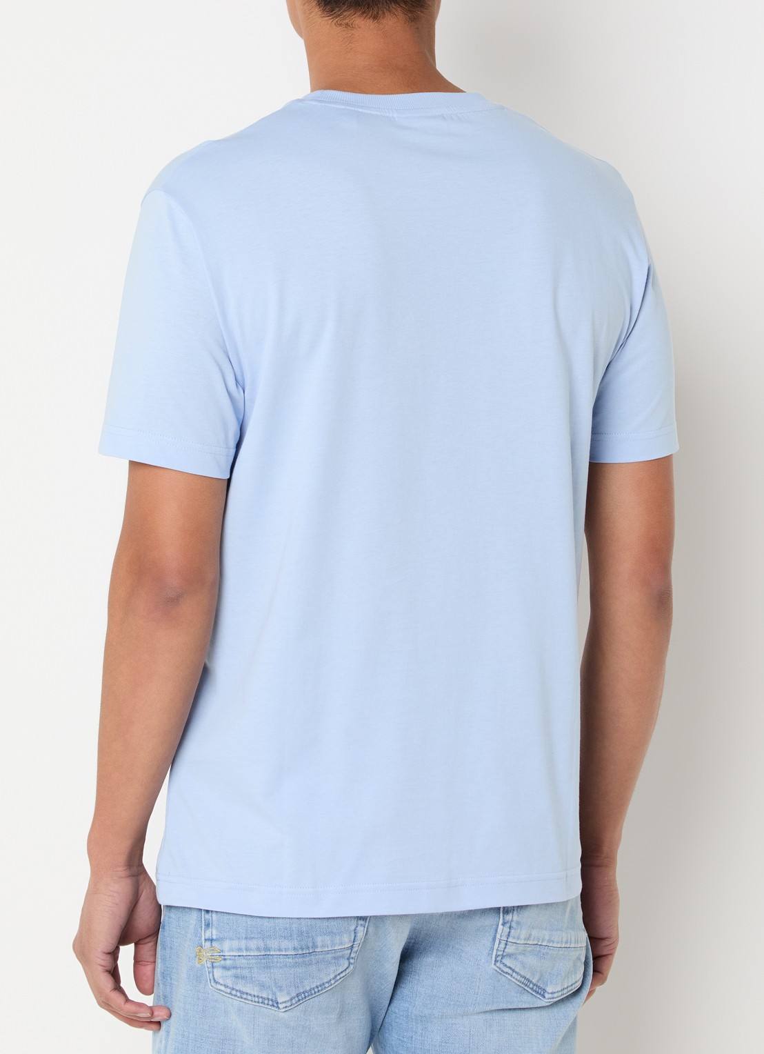 Gant T-shirt met flock logoprint - achterkant 2 lichtblauw