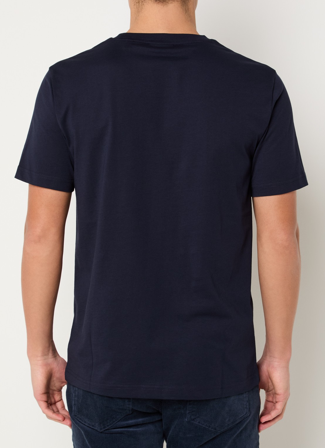 Gant T-shirt met flock logoprint - achterkant 4 donkerblauw
