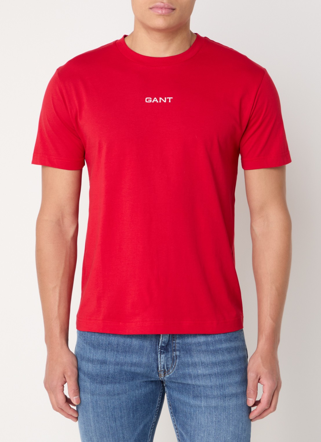 Gant T-shirt met logo - detail 4 rood