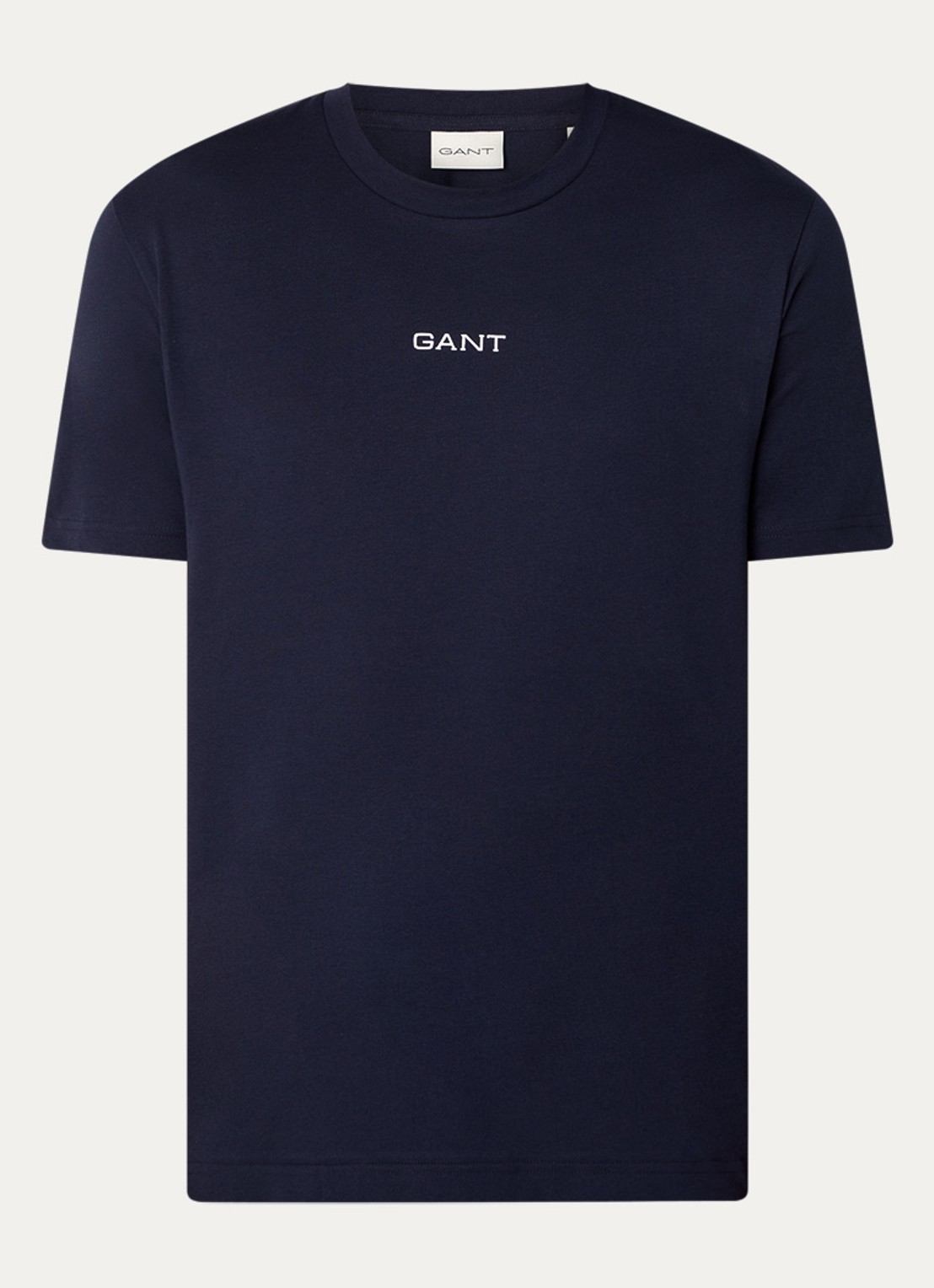 Gant T-shirt met logo - voorkant 2 donkerblauw
