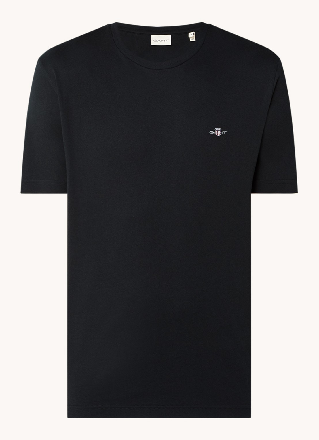 Gant T-shirt met logo - voorkant 3 zwart