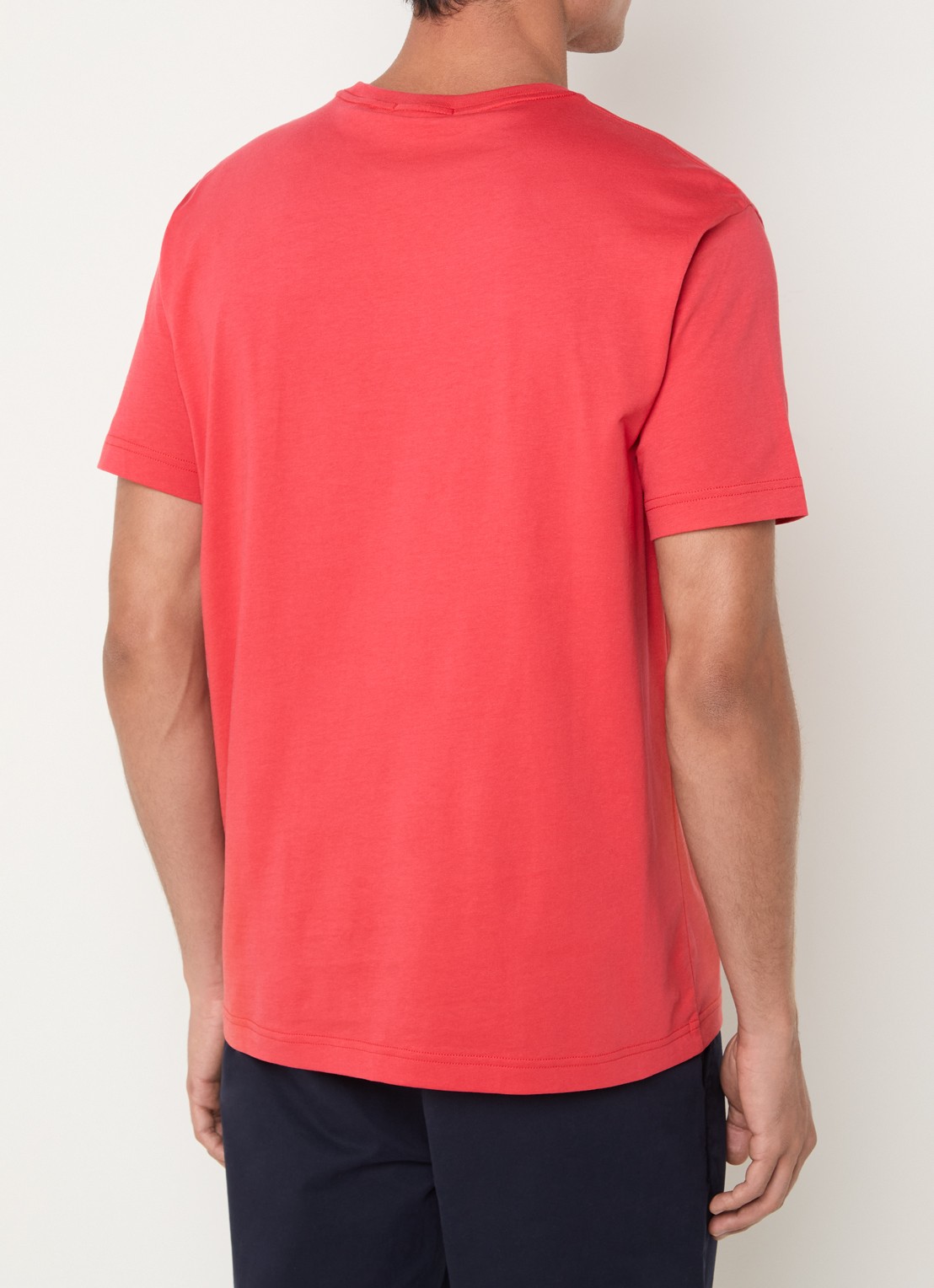 Gant T-shirt met logoborduring - achterkant 2 rood