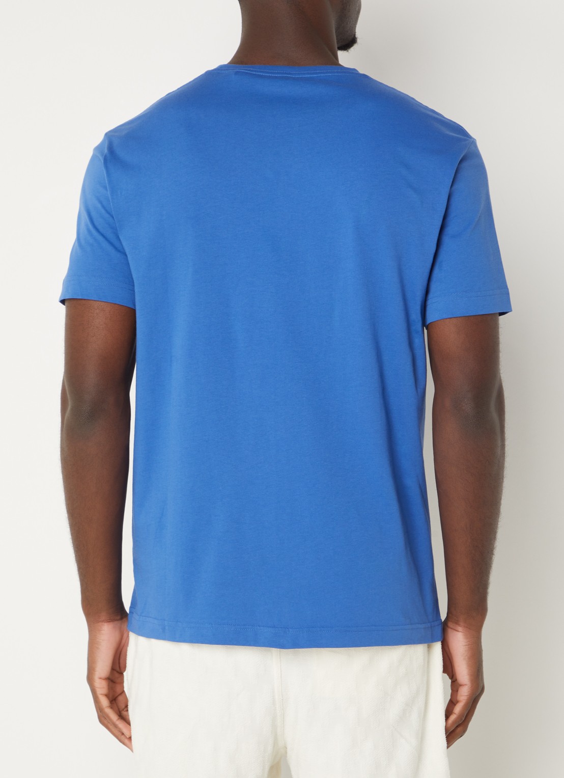 Gant T-shirt met logoborduring - achterkant 4 kobaltblauw