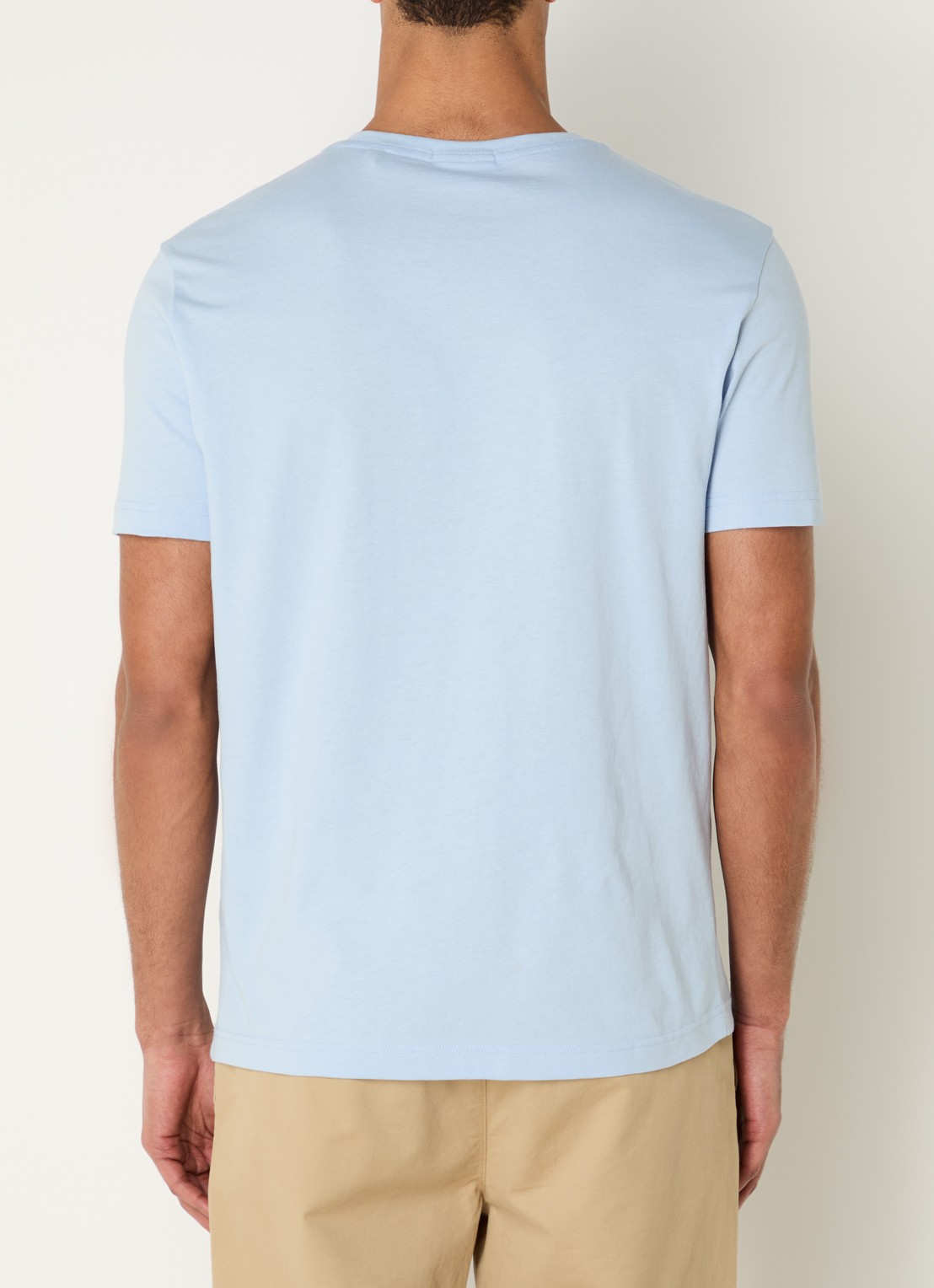 Gant T-shirt met logoborduring - achterkant lichtblauw