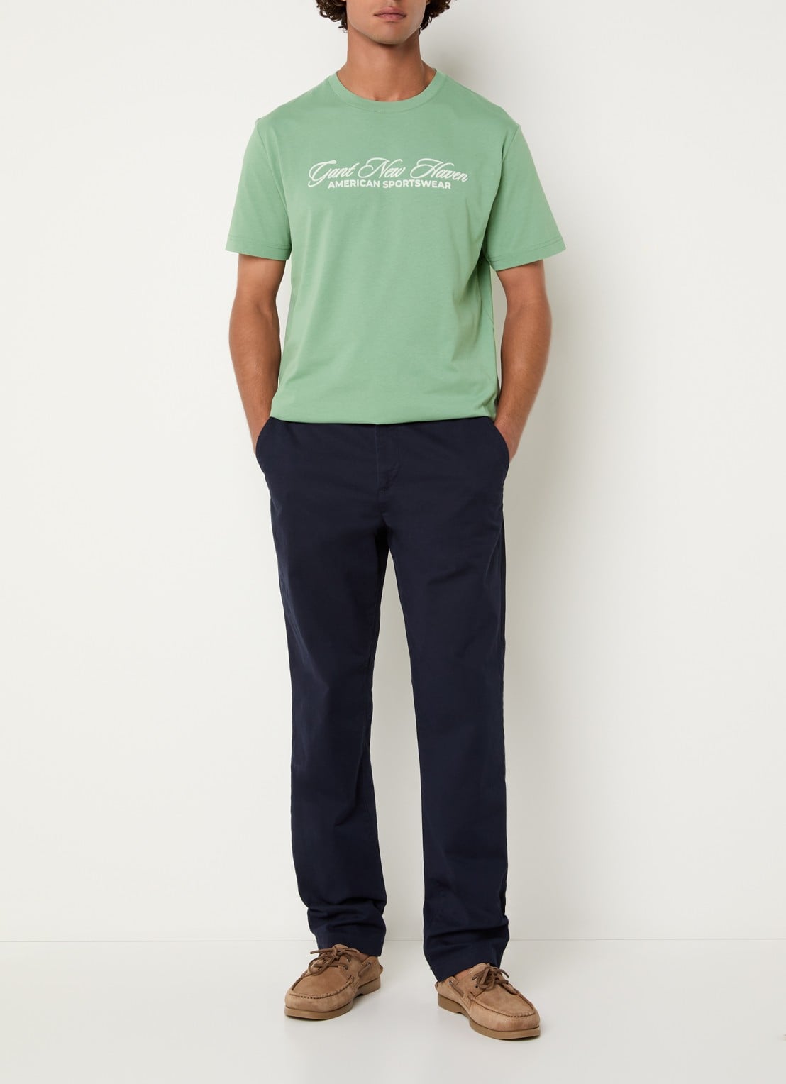 Gant T-shirt met print - voorkant 2 lichtgroen