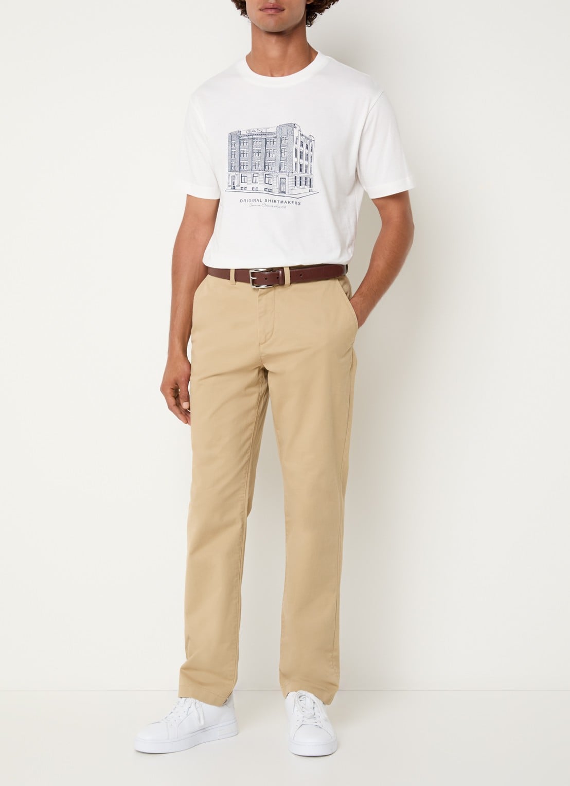Gant T-shirt met print - voorkant 4 wit