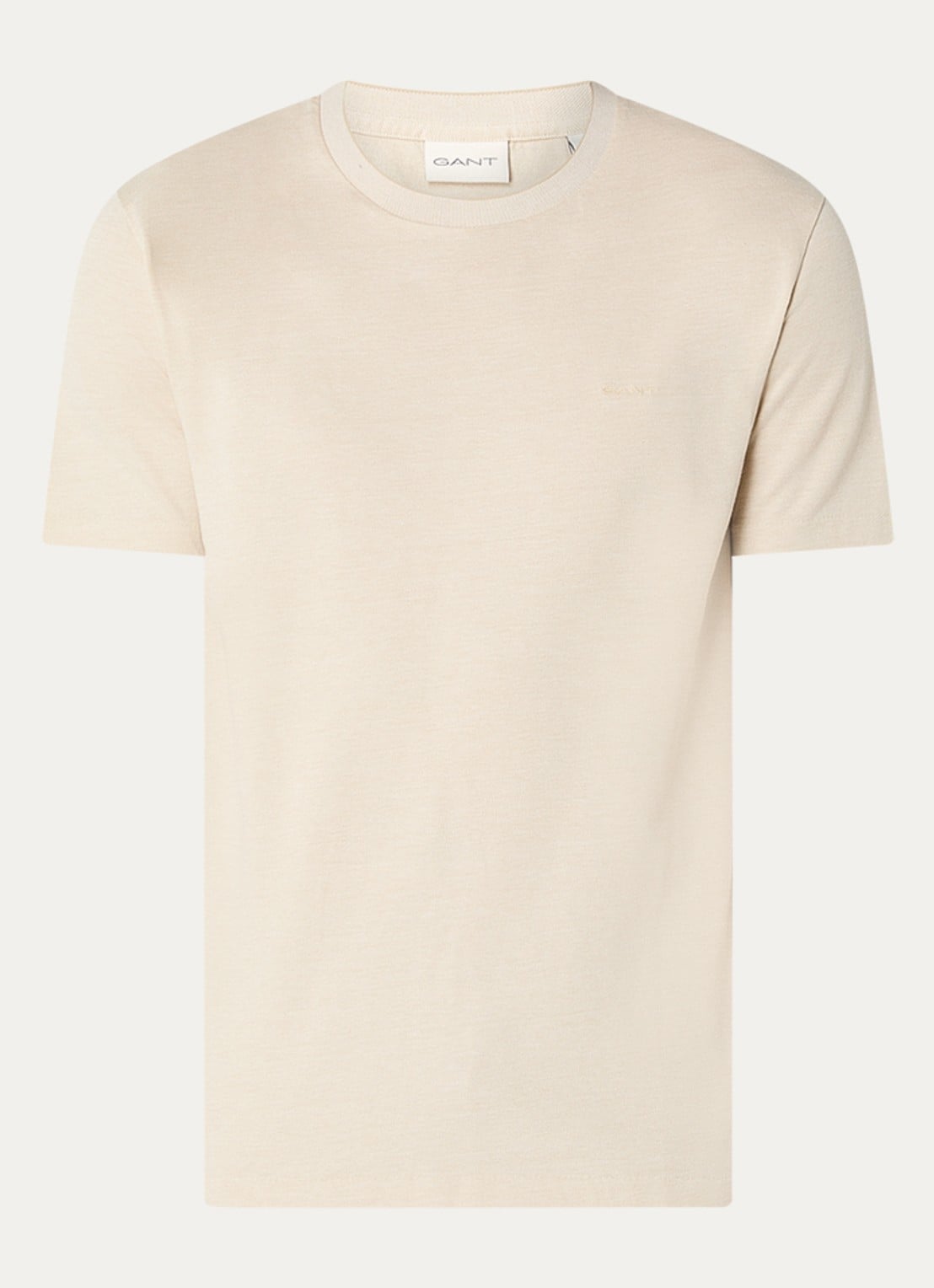 Gant T-shirt met structuur - voorkant 2 beige