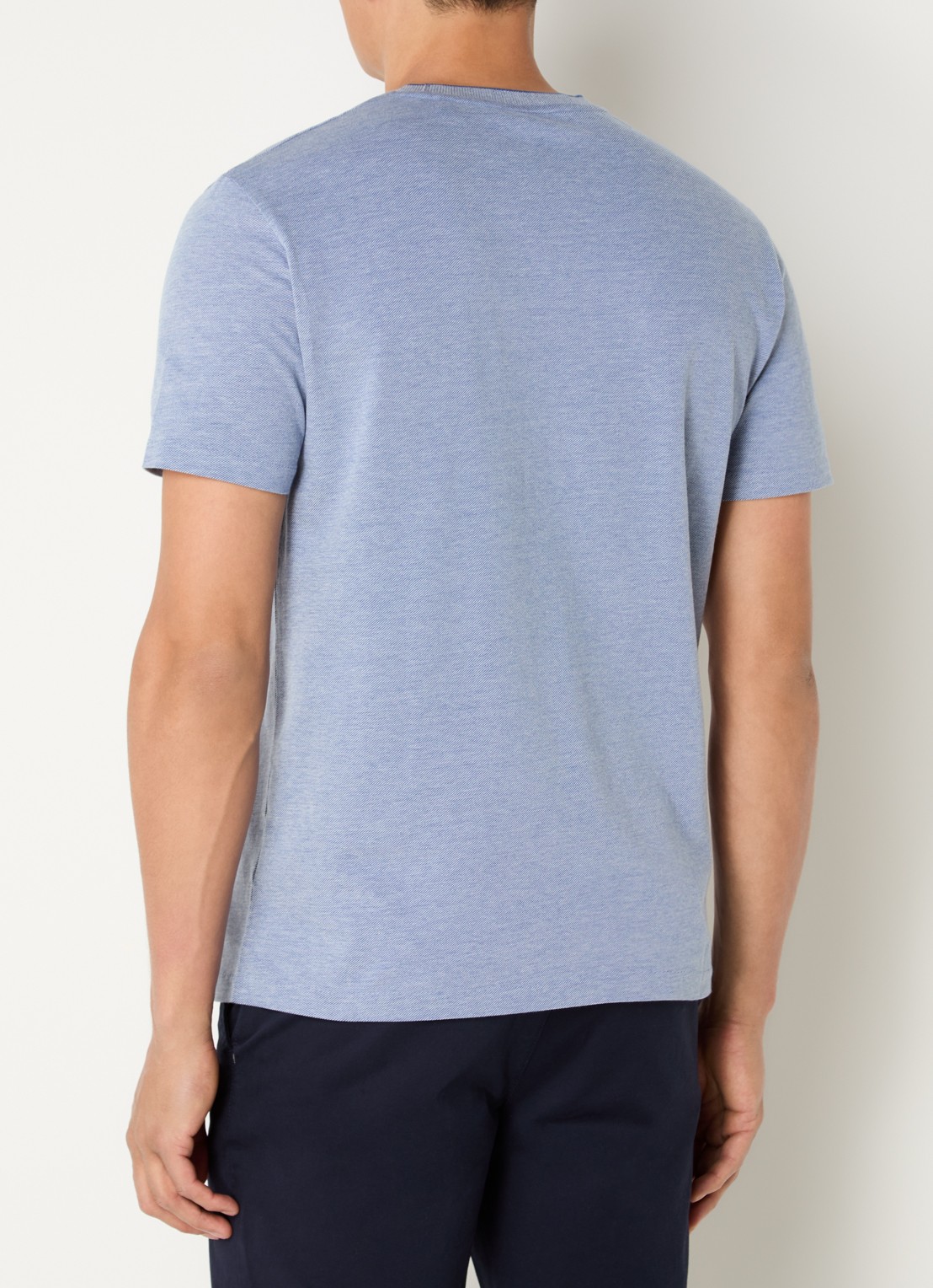 Gant T-shirt met structuur - achterkant 2 royalblauw