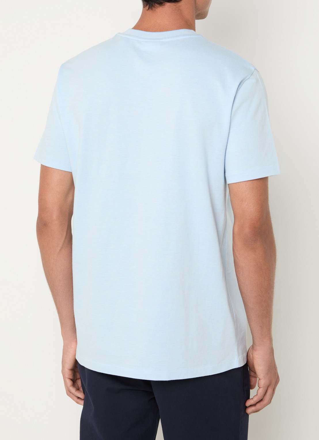 Gant T-shirt met structuur - achterkant 3 lichtblauw