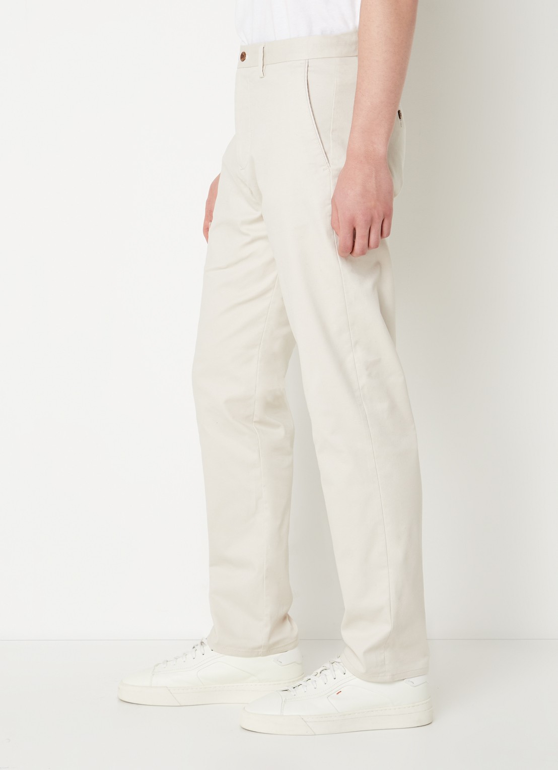 Gant Tapered fit chino met stretch - detail 2 donkerbeige