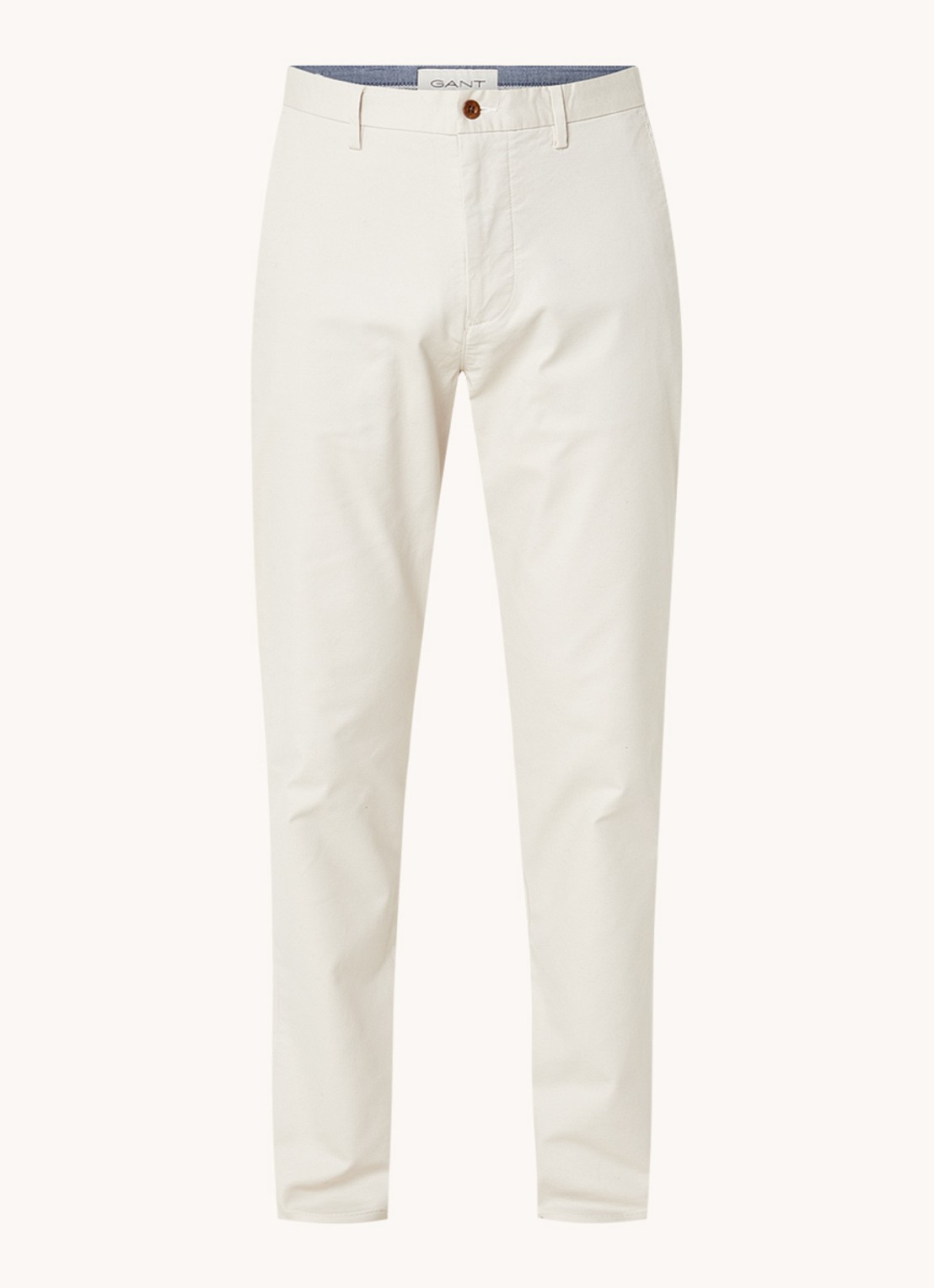 Gant Tapered fit chino met stretch - voorkant 3 donkerbeige