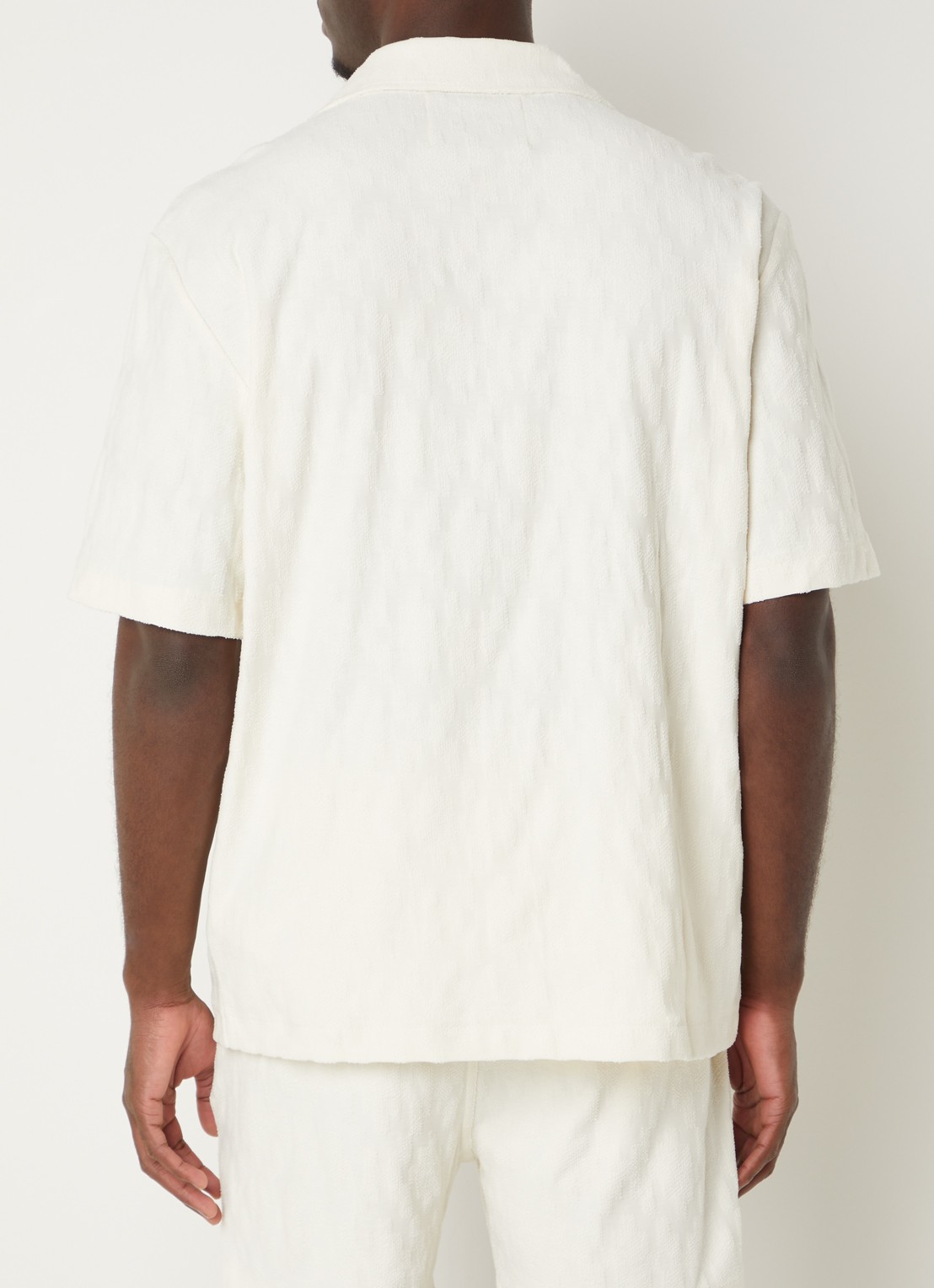 Gant Terry regular fit overhemd met structuur - achterkant creme