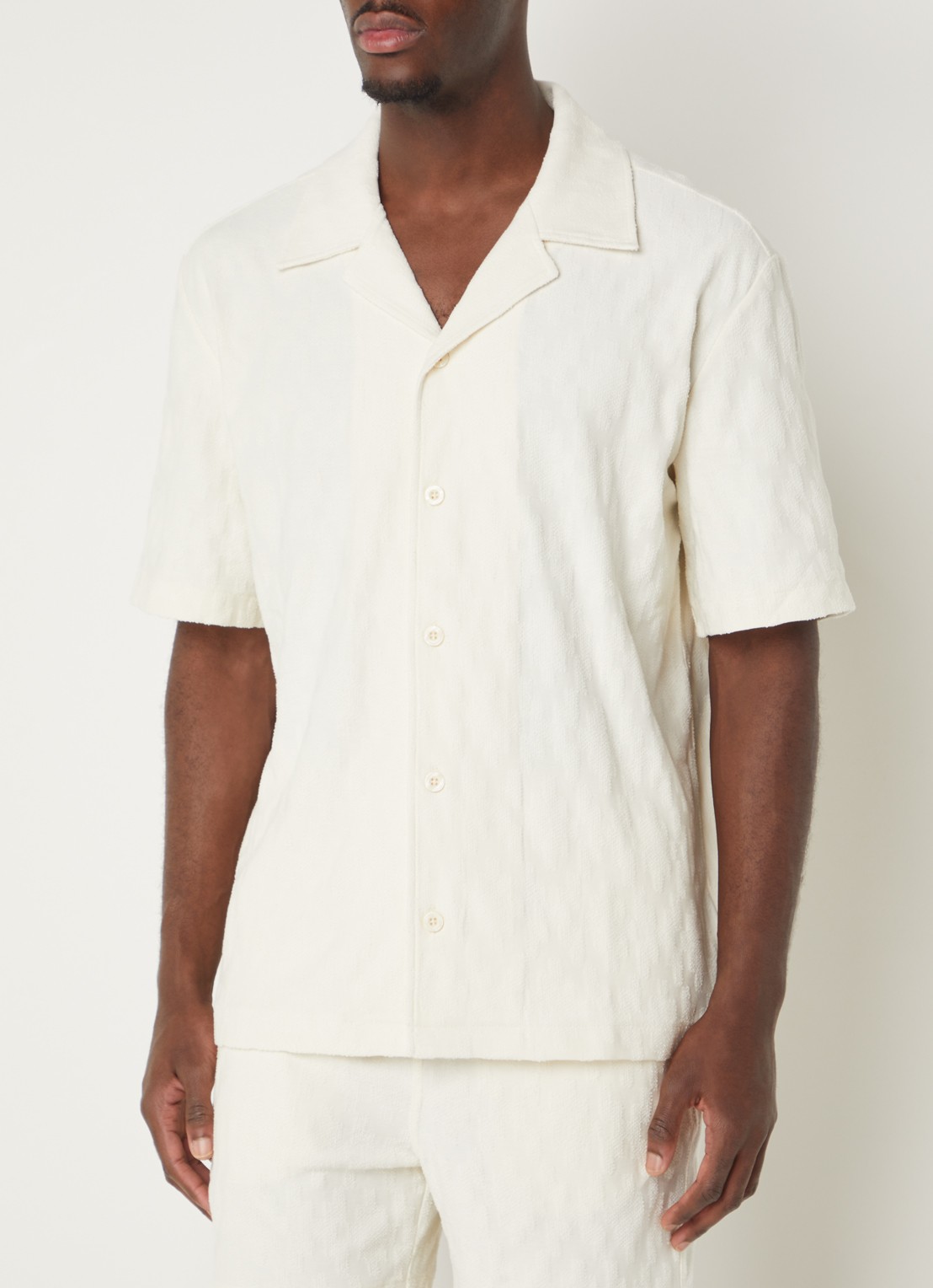Gant Terry regular fit overhemd met structuur - detail 2 creme
