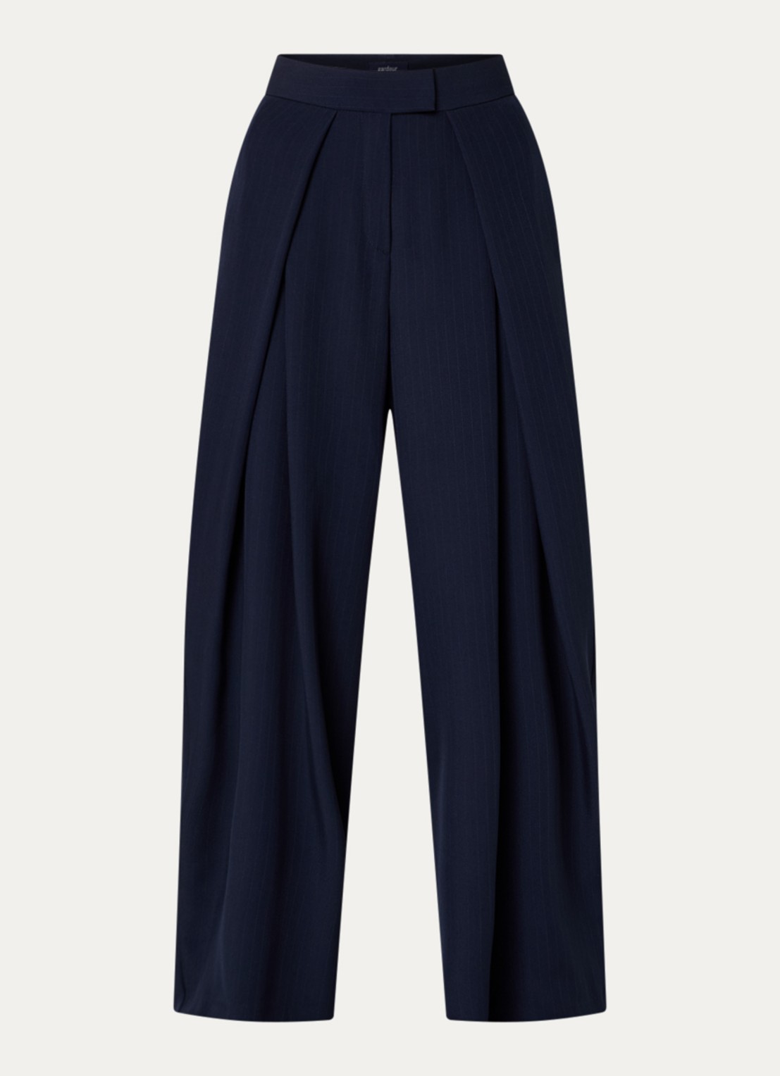 Gardeur High waist wide fit pantalon met steekzakken - voorkant 3 donkerblauw