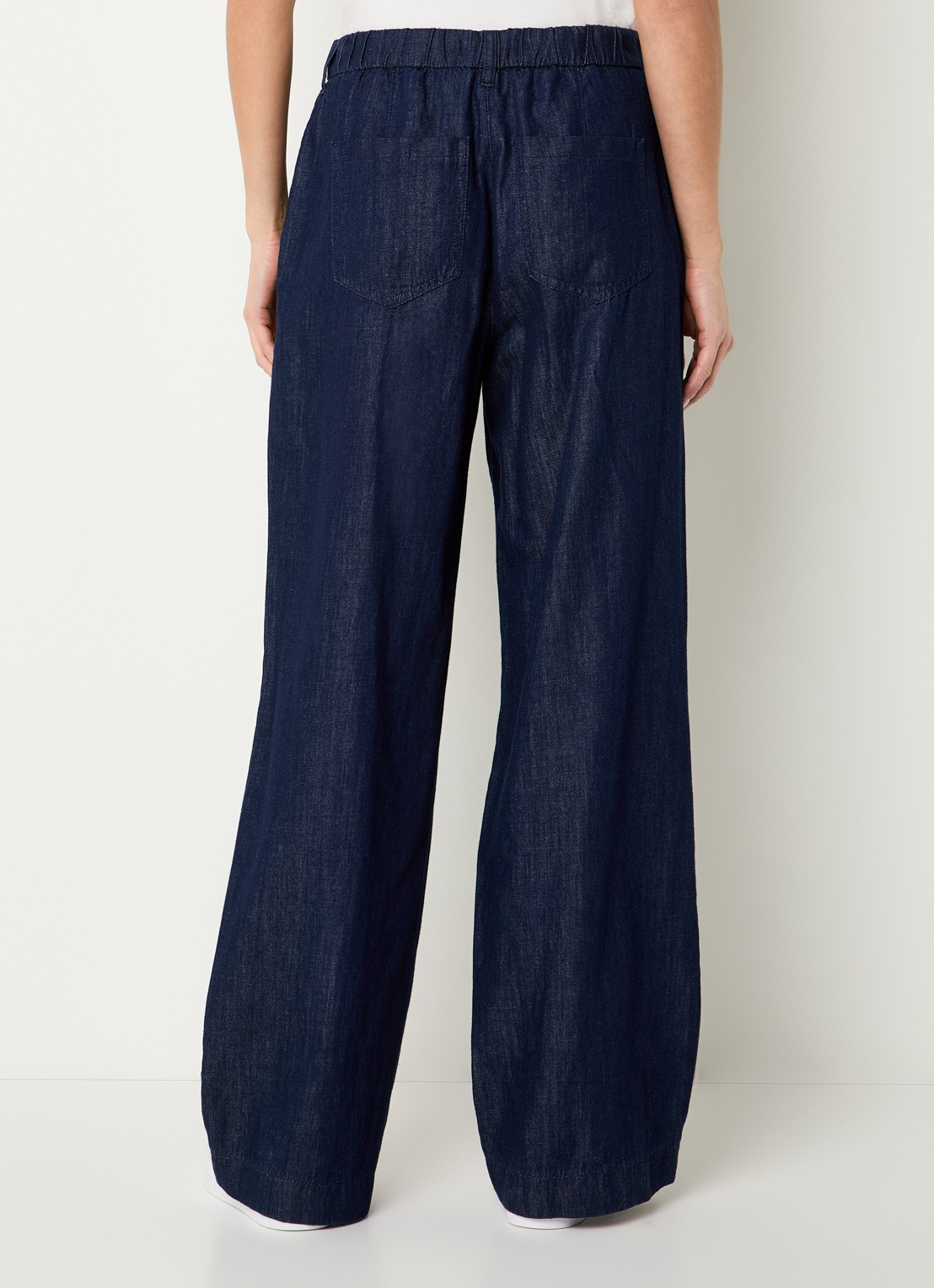 Gardeur Hose mid waist loose fit pantalon met steekzakken - achterkant donkerblauw