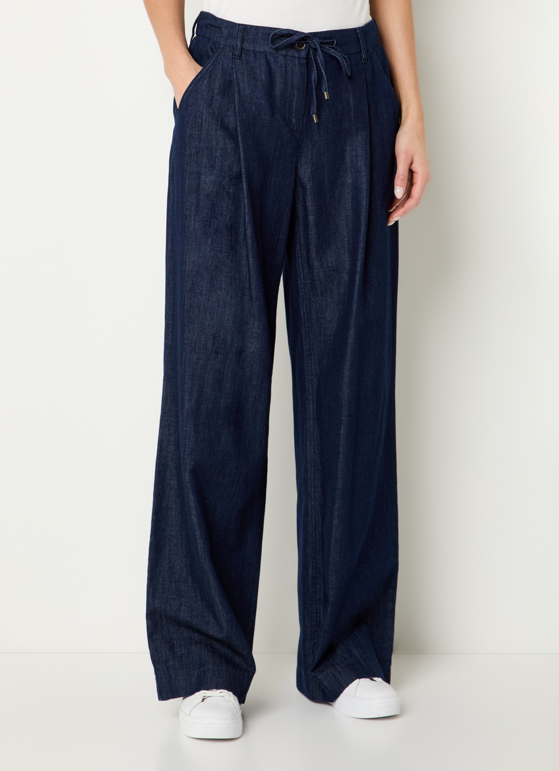 Gardeur Hose mid waist loose fit pantalon met steekzakken - detail 4 donkerblauw