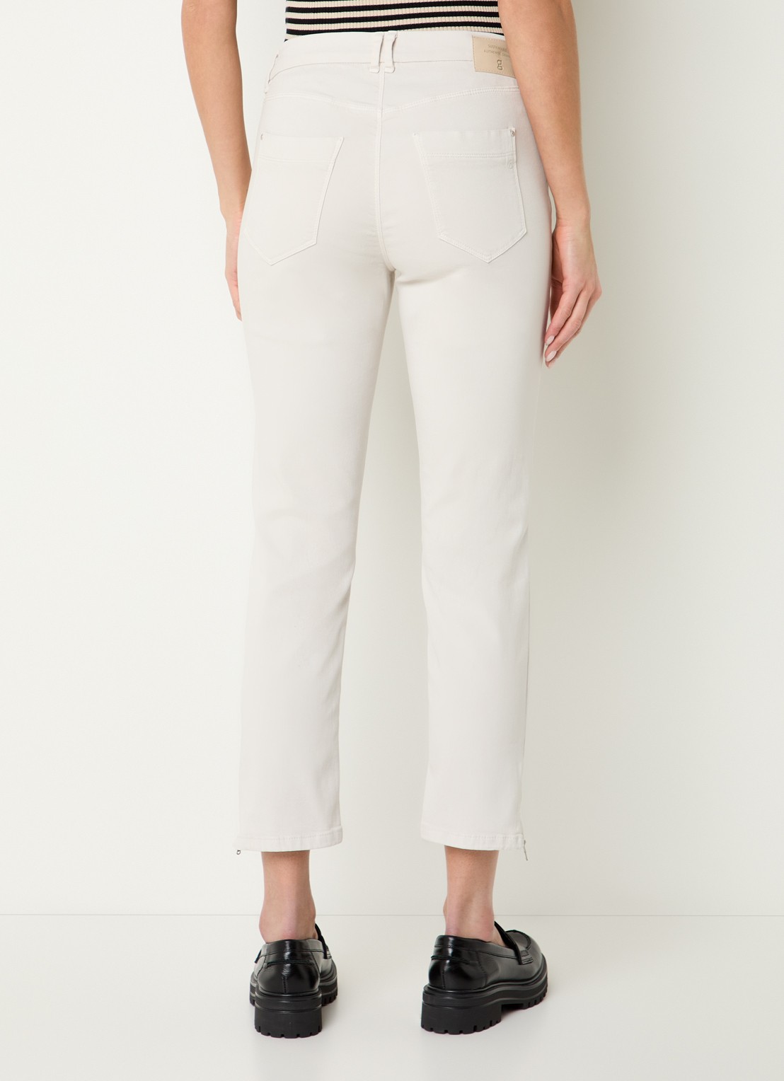Gardeur Hose mid waist slim fit jeans met gekleurde wassing - achterkant beige