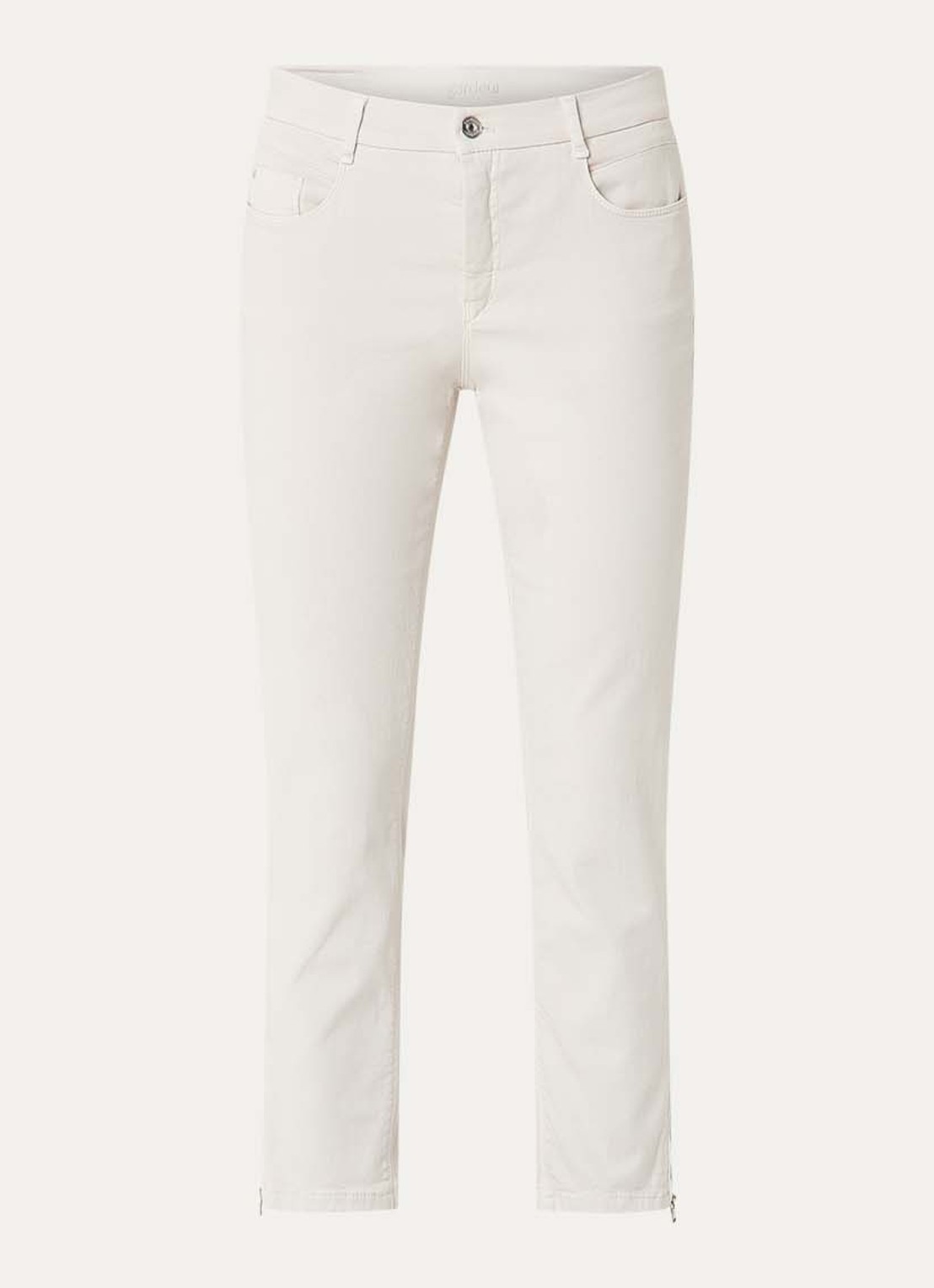 Gardeur Hose mid waist slim fit jeans met gekleurde wassing - voorkant 2 beige