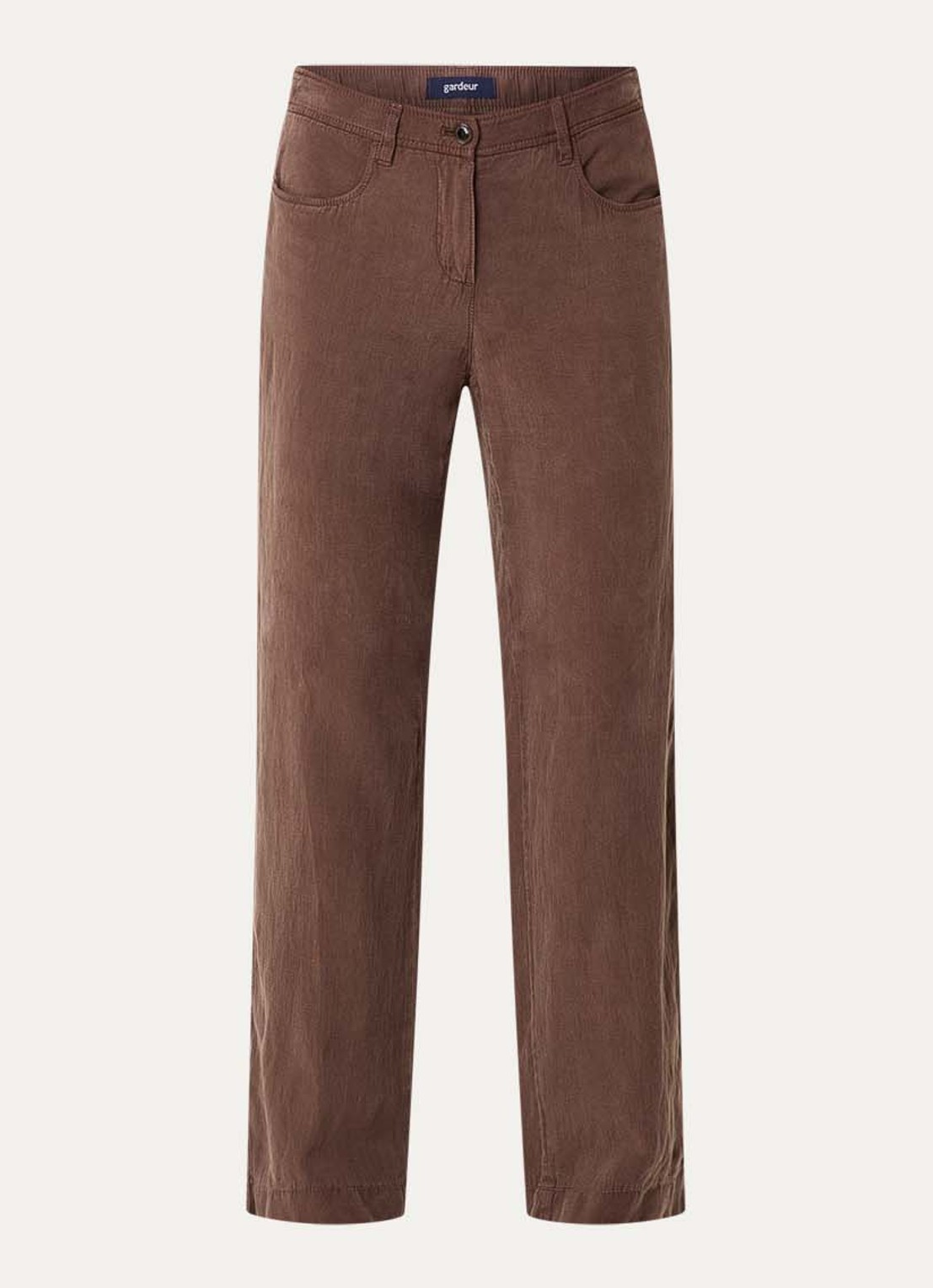 Gardeur Hose mid waist wide leg jeans met gekleurde wassing - voorkant 3 donkerbruin