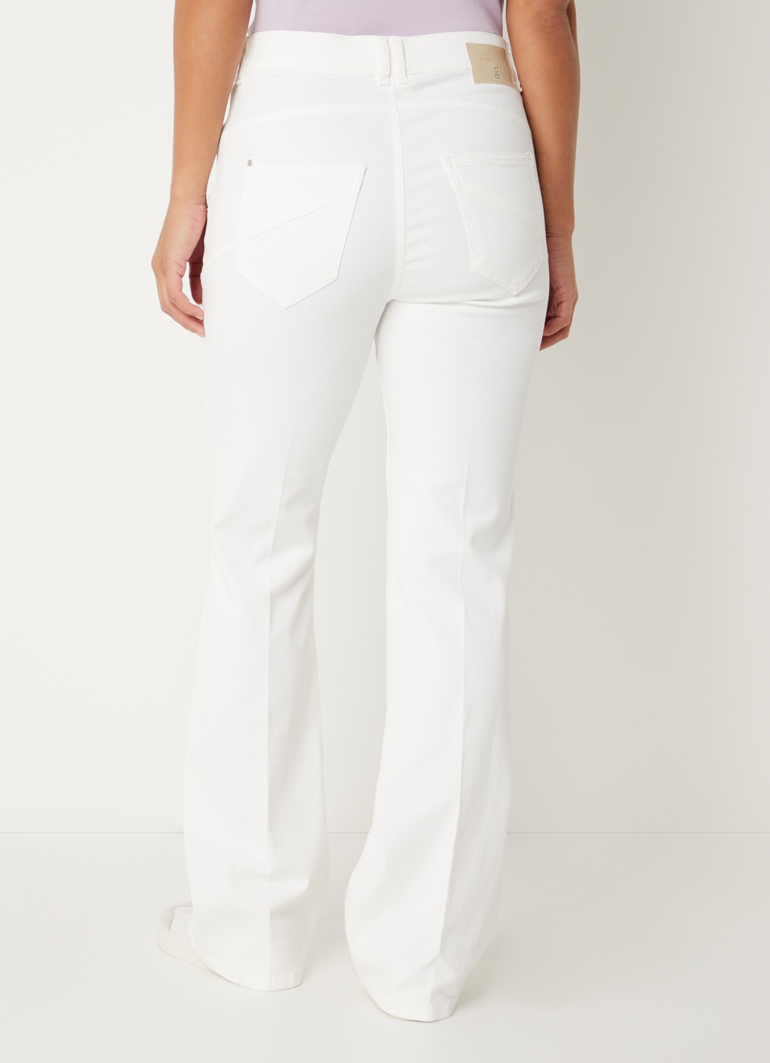 Gardeur Mid waist bootcut jeans met gekleurde wassing  - achterkant gebroken wit