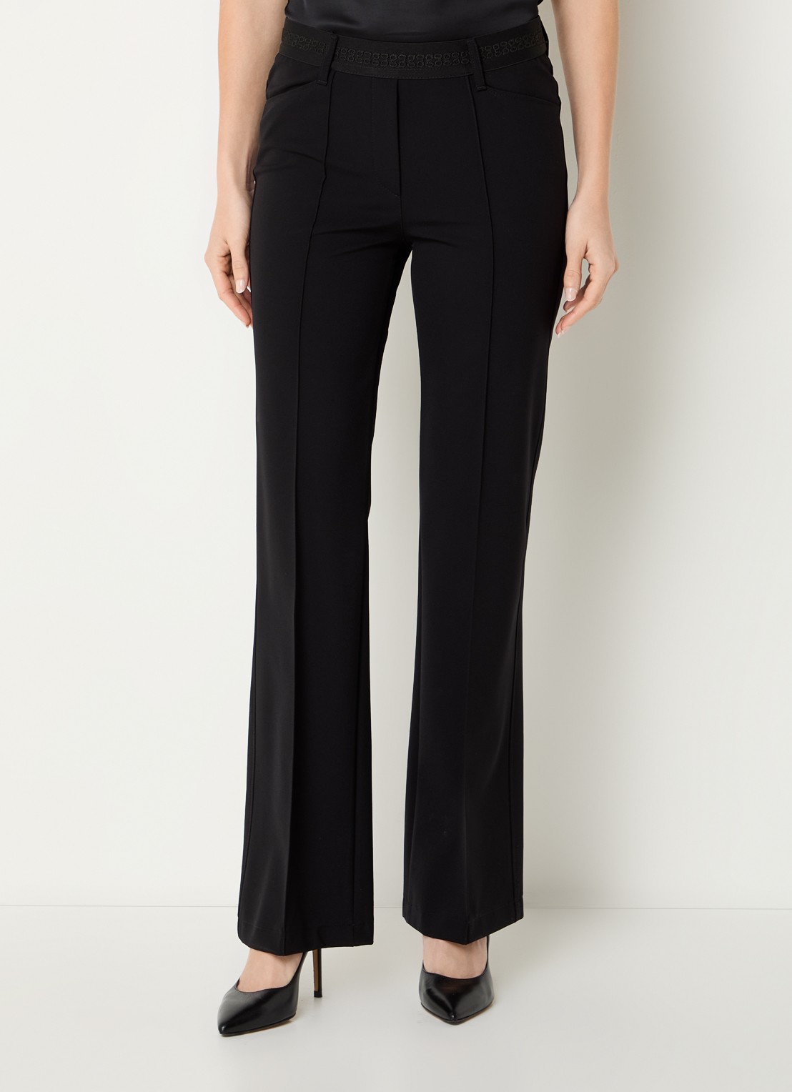 Gardeur Mid waist flared fit pantalon met steekzakken  - detail 3 zwart