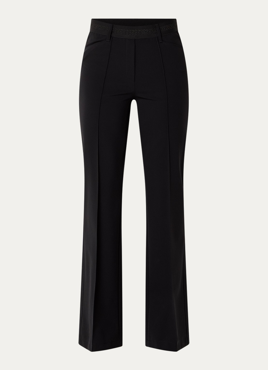 Gardeur Mid waist flared fit pantalon met steekzakken  - voorkant zwart
