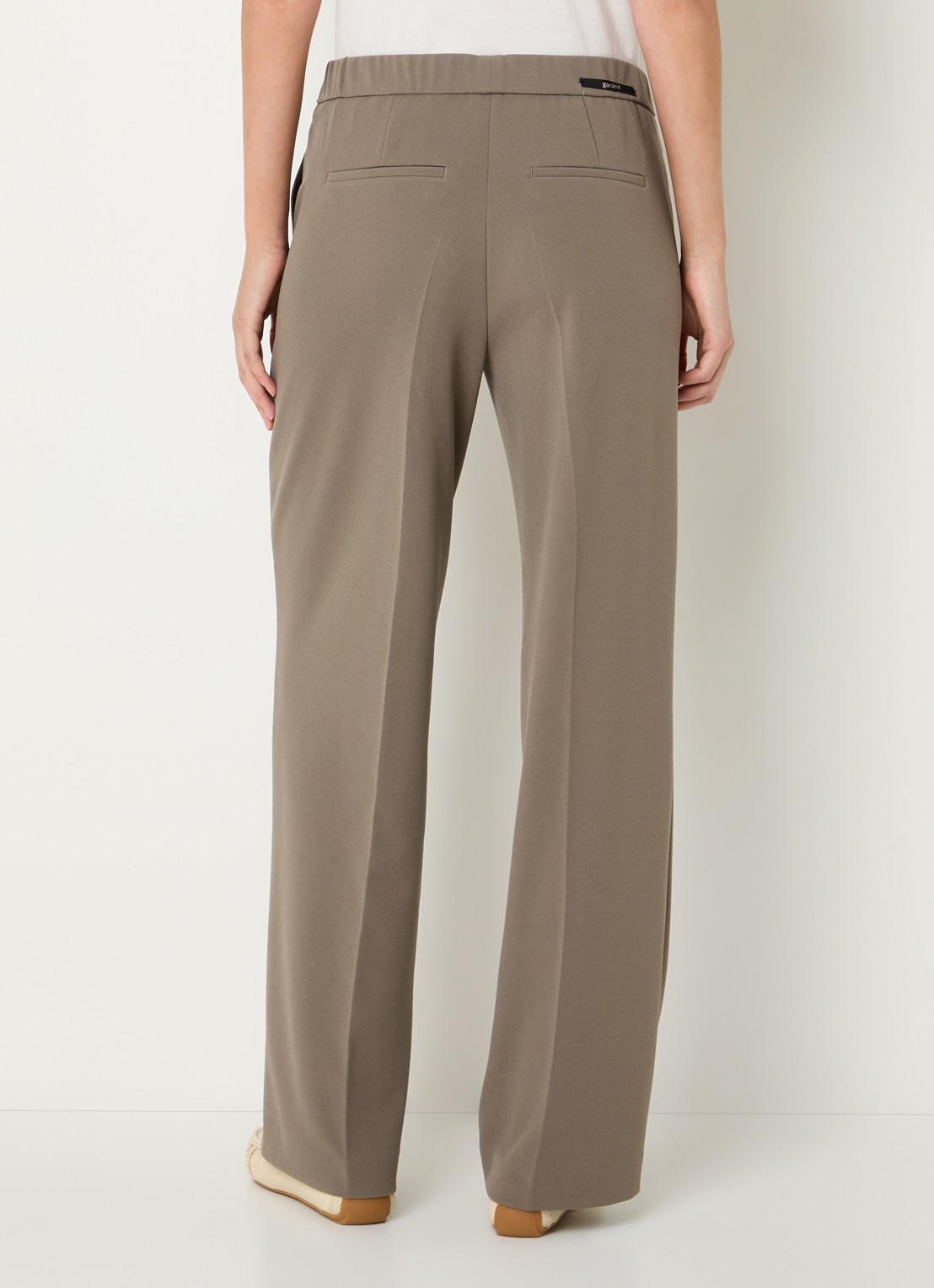 Gardeur Mid waist straight fit pantalon met steekzakken - achterkant lichtbruin