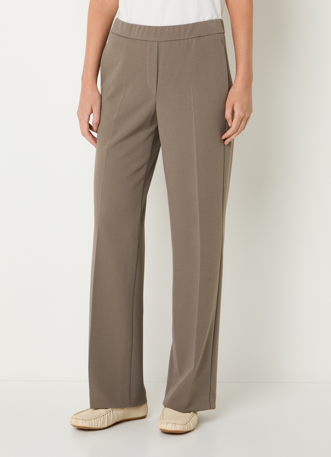 Gardeur Mid waist straight fit pantalon met steekzakken - detail 2 lichtbruin