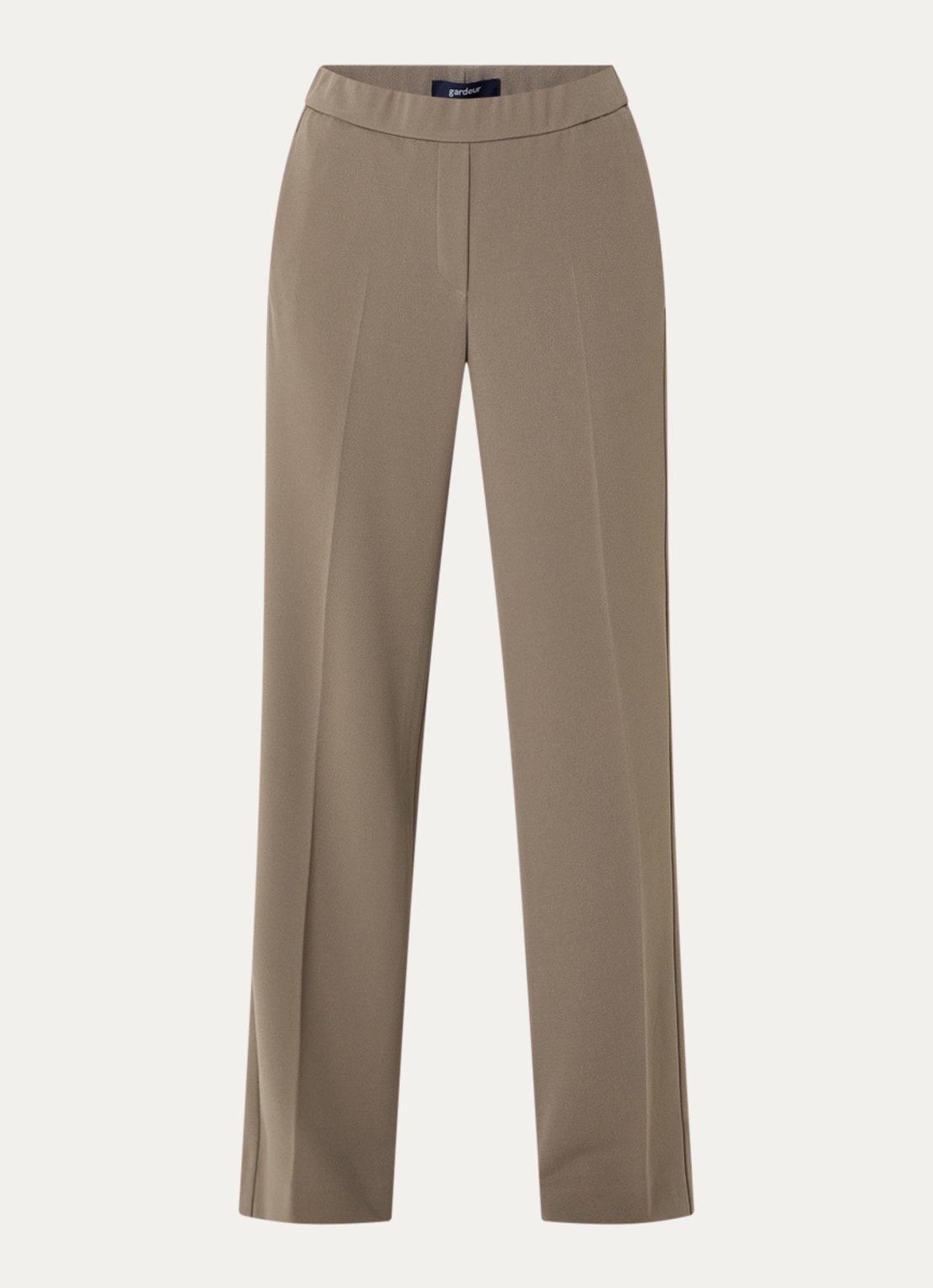 Gardeur Mid waist straight fit pantalon met steekzakken - voorkant 3 lichtbruin