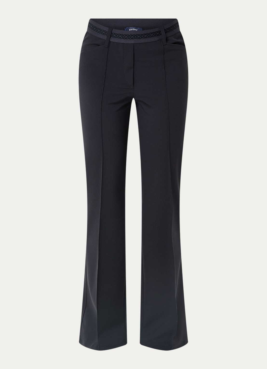 Gardeur Zilla high waist slim fit broek met steekzakken - voorkant 3 donkerblauw