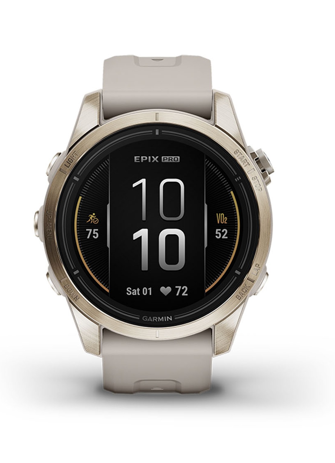 Garmin Epix Pro horloge 42 mm met saffierglas - voorkant goud