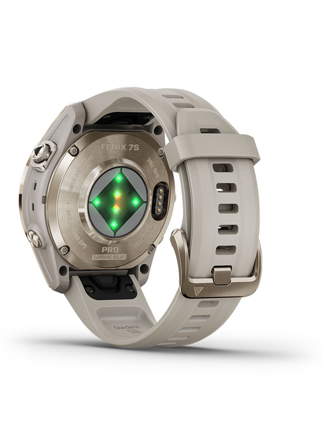 Garmin Fenix 7S Pro Solar horloge 42 mm met saffierglas - detail 5 goud